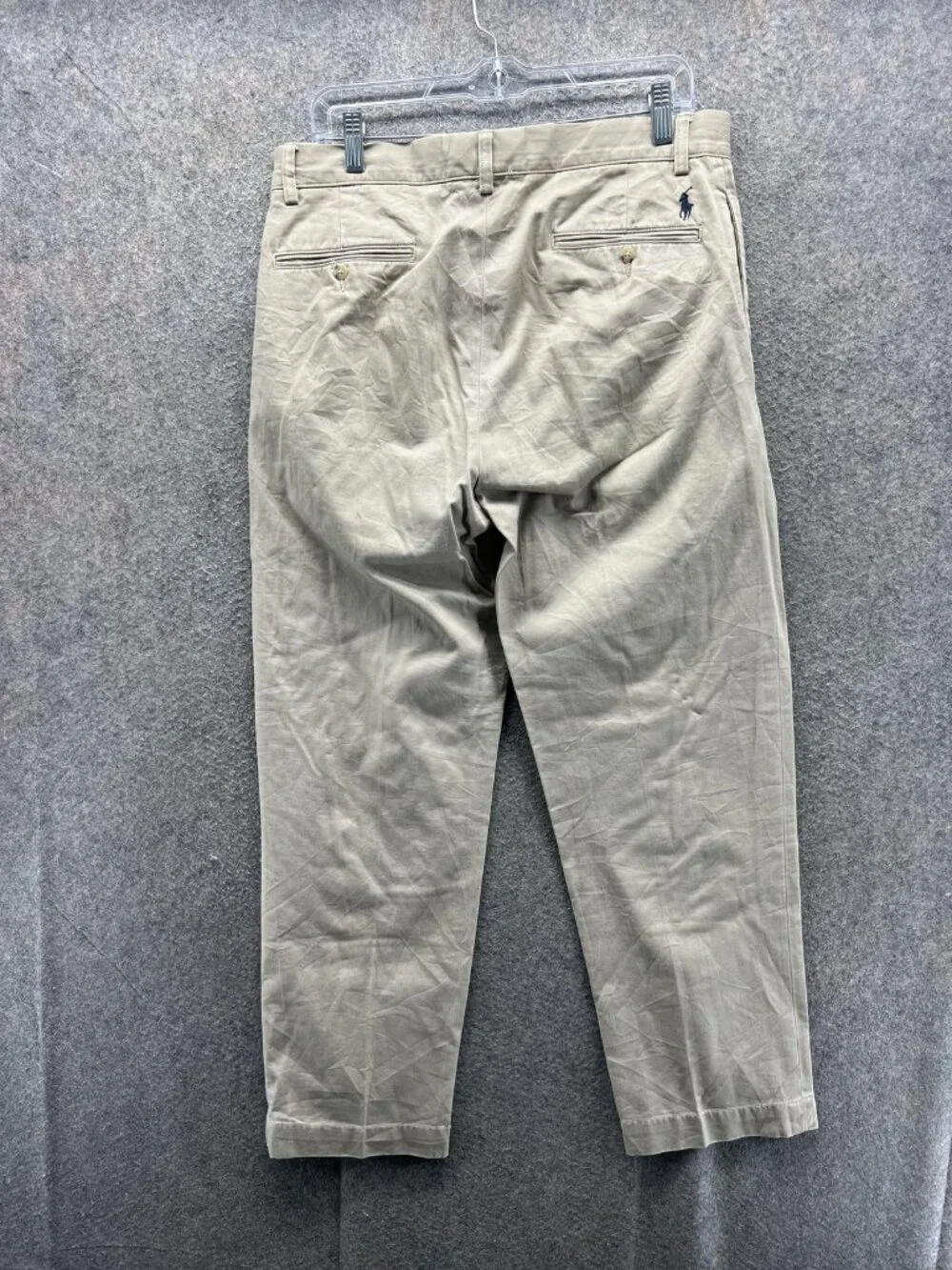 Polo By Ralph Lauren Pants Men 33x30 Beige Chino Pleated Classic Cotton Vintage